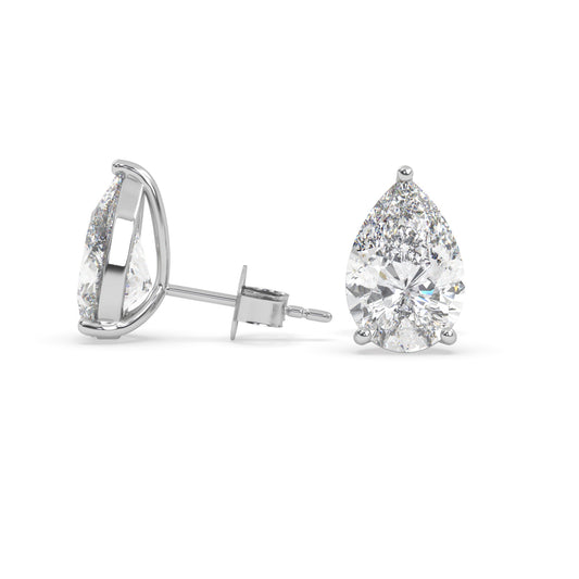 earring, Pear 2.5ct White