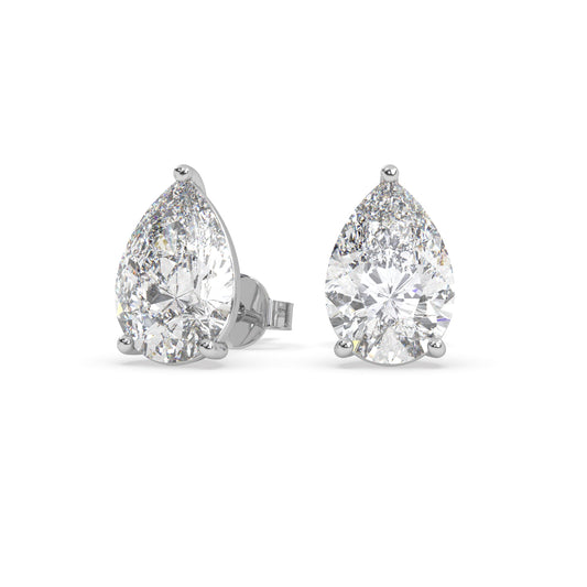 earring, Pear 3.0ct White