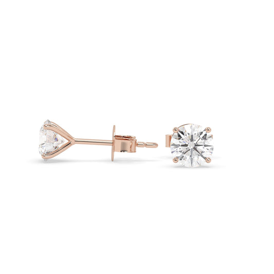 earring, round 0.80ct Rose