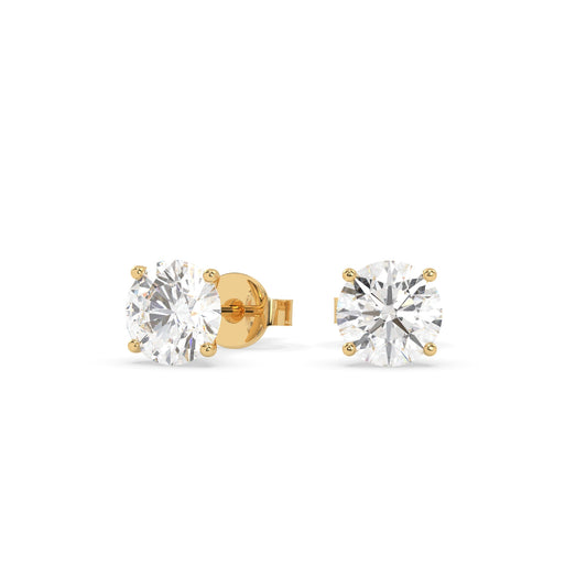earring, round 1.20ct Yellow
