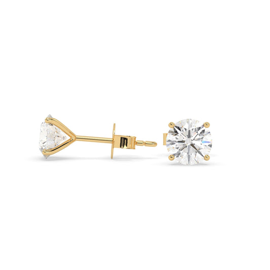 earring, round 1.0ct Yellow