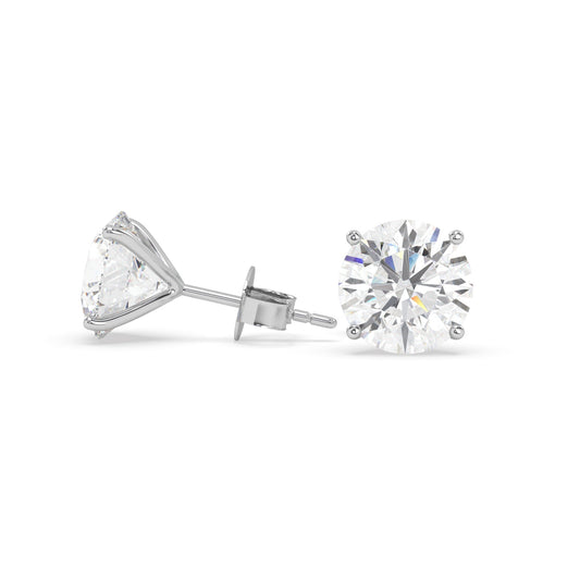 earring, round 2.5ct White