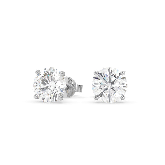 earring, round 2.0ct White