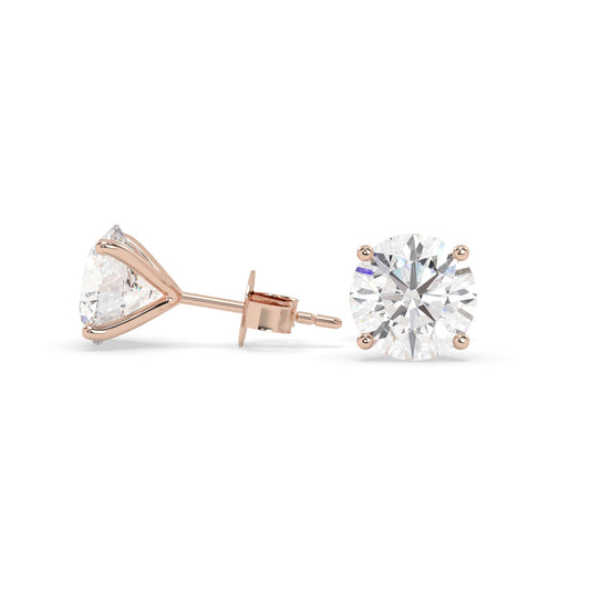 earring, round 2.0ct Rose