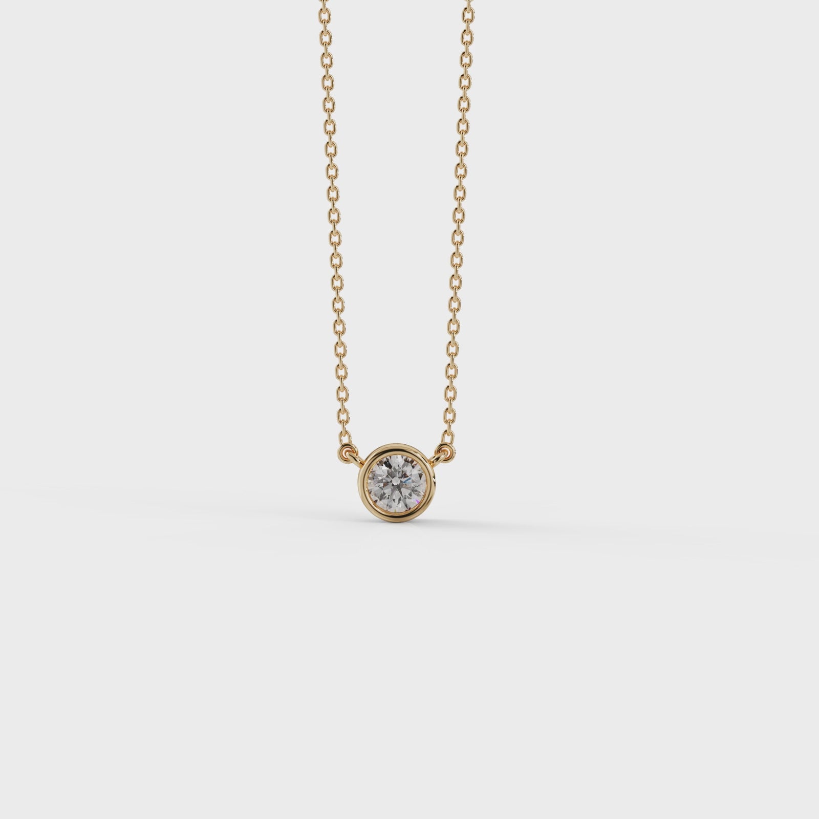 Necklace, Round Diamond 0.30 Ct yellow