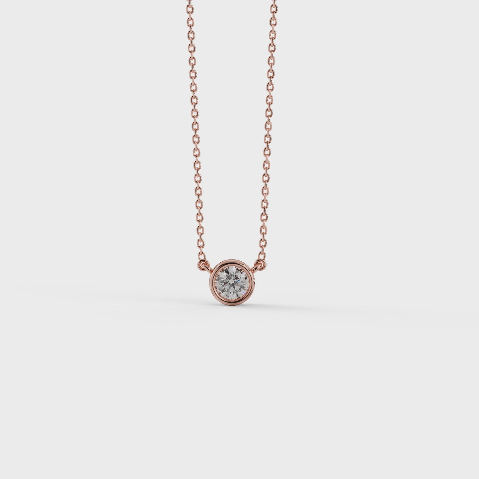 Necklace, Round Diamond 0.30 Ct Rose